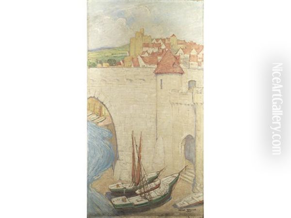 A French Riverside Town (+ Another; Pair) - view 1