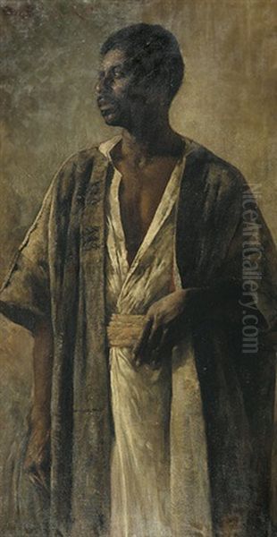 Stehender Afrikaner In Einheimischer Tracht - view 1