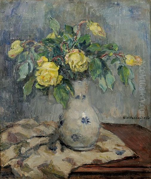 Blumenstilleben Mit Gelben Rosen - view 1