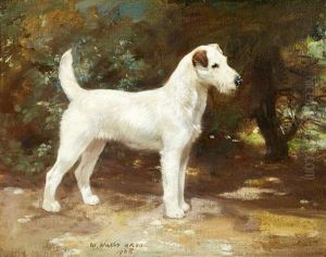 Wire Fox Terrier In A Landscape by William Walls