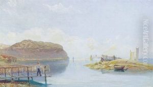 Fjordparti Med Fiskere Og Bade, Lysekil