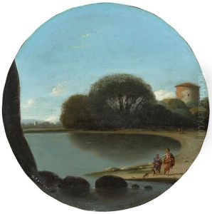 Coastal Landscape With Figures by Goffredo Wals