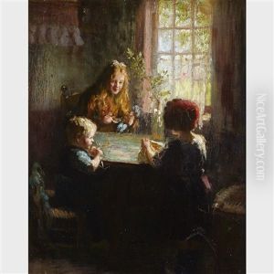 Children At Breakfast by Charles E. Waltensperger