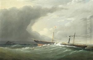 The Paddle Steamer Cornwall Off The Coast
