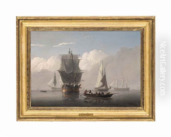 Merchantmen And Fishing Vessels Becalmed - view 1