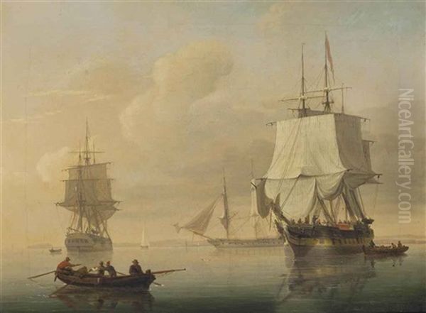 Merchantmen Drifting In Light Airs Off Avonmouth, Bristol - view 1
