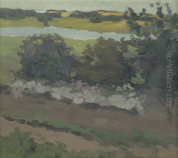 Landschaft Mit Flusslauf Im Hintergrund - view 1
