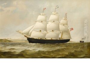 The British Clipper Ship Woodstock Headed Out To Sea