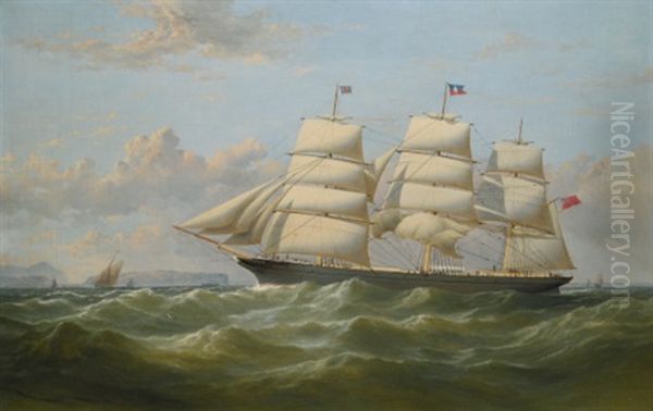 The British Merchantman Clifford In A Stiff Breeze, Preparing To Pick Up Her Pilot Off The Great Orme, North Wales, On The Return From Her Maiden Voyage To India - view 1