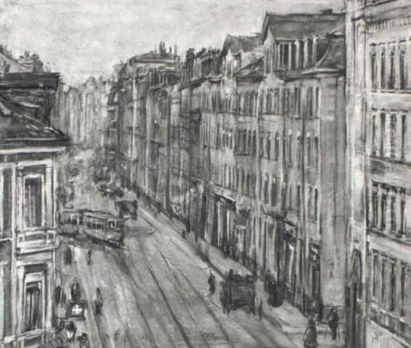 Leipzig - Blick Vom Atelier Auf Die Weststrase - view 1