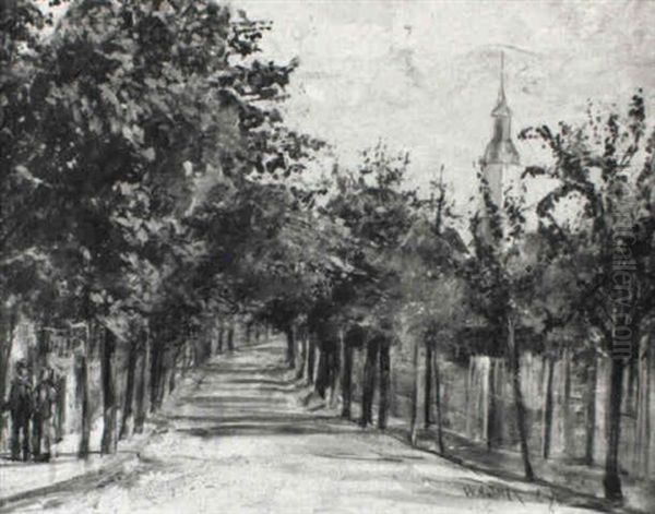 Baumbestandene Dorfstrase Bei Leipzig - view 1