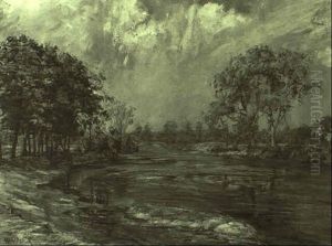 Fluslandschaft Im Fruhling by Carl Walther