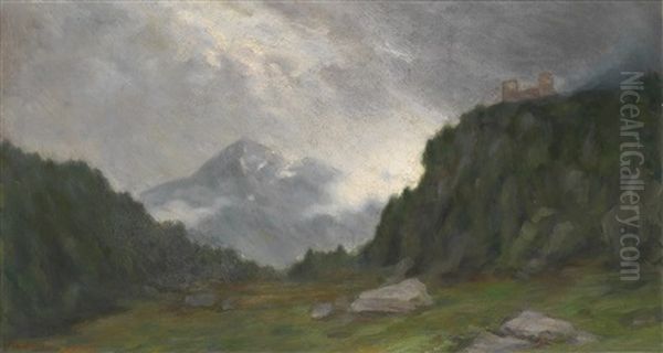 Berglandschaft Mit Burgruine - view 1