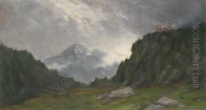 Berglandschaft Mit Burgruine by Clara Walther