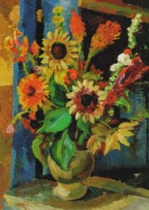 Still Life With Flowers In A Jug by Allan Walton