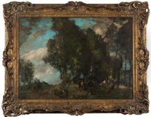 The Gypsy Camp, A Group Of Figures Amongst Woodland by Edward Arthur Walton