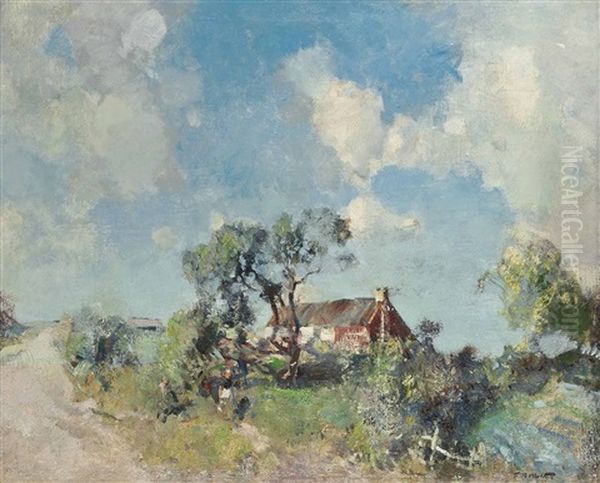 Children Near A Cottage - view 1