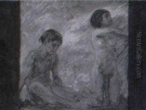 Morgen (aktdarstellung Eines Jugendlichen Paares) by Hugo Walzer