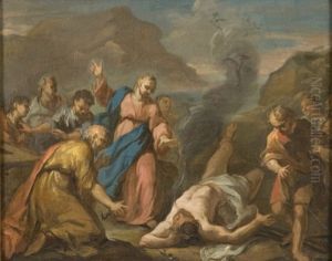 La Resurrection De Lazare (+ La Guerison Du Paralytique; Pair) by Bernard Joseph Wamps