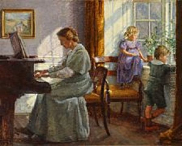 Interior With A Mother And Her Children - view 1