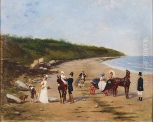 Elegants A La Plage by Emile Brisset