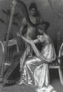 Harp Spelende Vrouwe