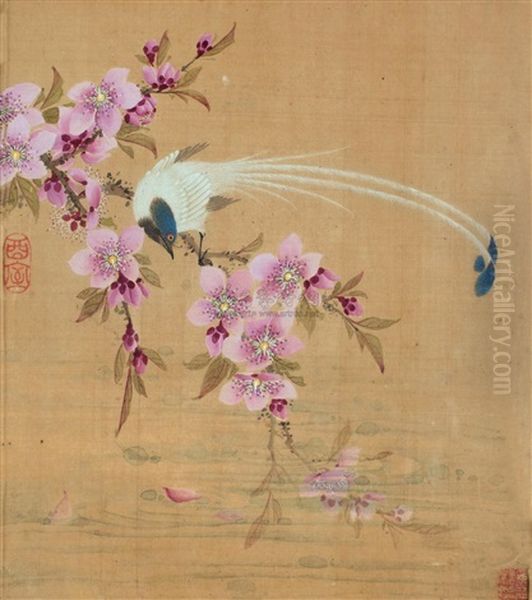 Bird And Peach Blossoms - view 1