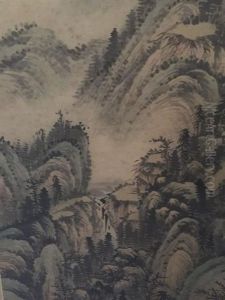 Chinese Ink Landscape Painting W Calligrahpy by Wang Jian