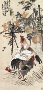 Roosters by Wang Mengbai