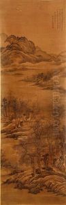 Forest Landscape With Cottage by Wang Shimin