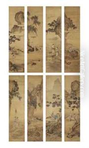 Figures In A Landscape by  Wang Yun