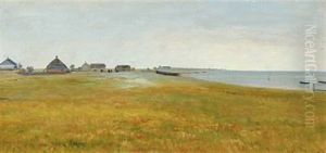 Coastal Scenery With Houses by Albert Evard Wang