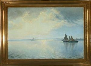 Horsens Fiord In The Evening Sun by Albert Evard Wang