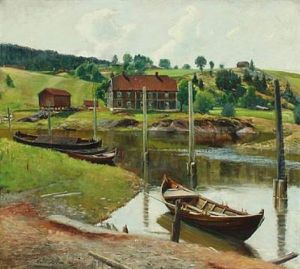 Scene With Mooring From Lillestrom, Norway