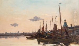 Stadshaven Bij Zonsondergang