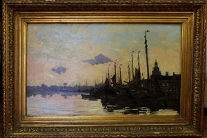 Zicht Op De Haven Van Enkhuizen Met De Drommedaris