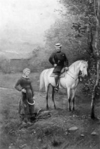 A Chance Meeting / Genre Scene With Peasant Woman And Horseman by Wladyslaw Wankie