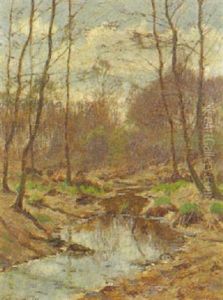 Bachlandschaft Im Fruhling by Arthur Wansleben