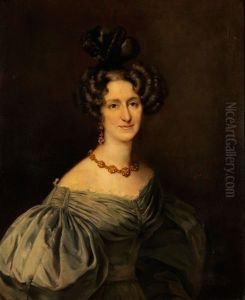 Elegantes Damenportrait by Baron Gustave Wappers