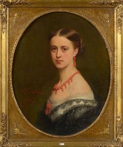 Portrait D"une Dame De Qualite Aux Bijoux En Corail