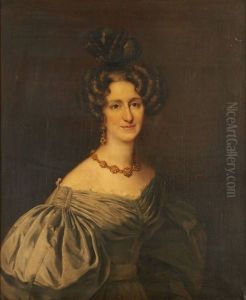 Portrait D'elegante by Baron Gustave Wappers