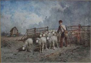 Berger Et Moutons by Franck Brissot
