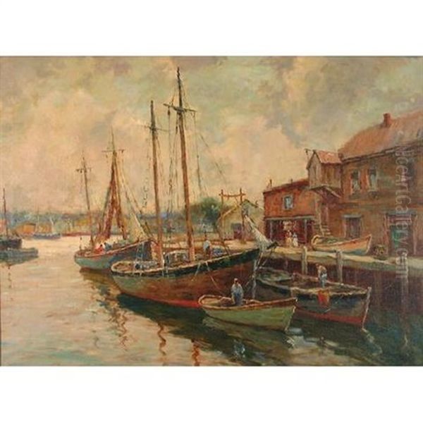 A Harbor Scene In Normandy - view 1
