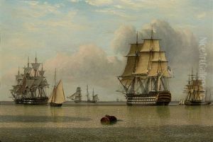 A Ship Of The Line Of The White Fleet Departing