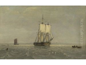 Sailing In Choppy Seas Off The Yorkshire Coast by John Ward Of Hull
