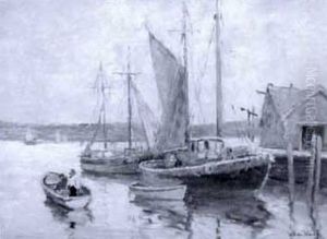 Breton Fishing Village by William Ward the Younger