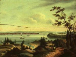 View Of New York Harbor... by Charles Caleb Ward