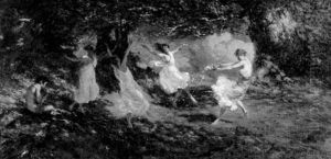 Celebration Of Spring/dancing Nymphs In A Woodland Interior by Charles Daniel Ward