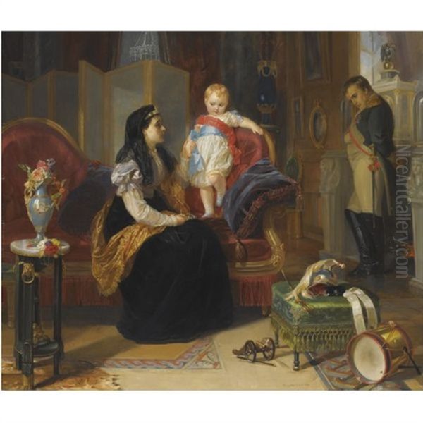 First Interview Of The Divorced Empress Josephine With The King Of Rome - view 1