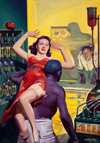 Through Fire (cover For Spicy Mystery Stories, February 1940) - view 1